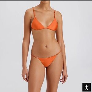 NWT solid and stripped x Sofia richie grainge orange swim suit